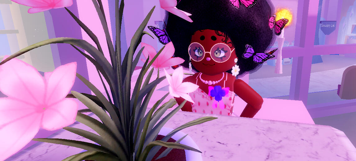 I absolutely adore this photo!! This is of me sitting at a table in Royale High ♡