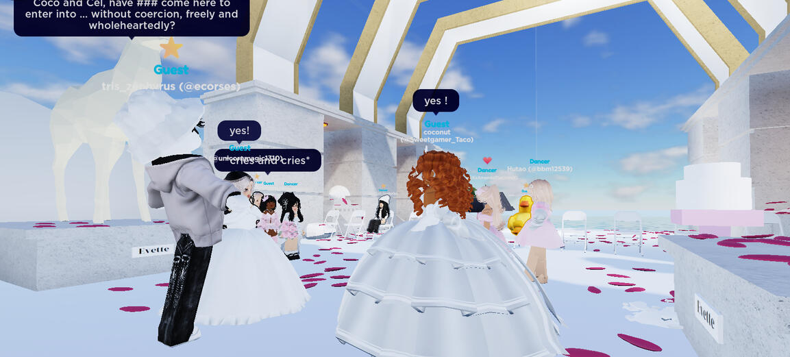 Attending one of my friend's Roblox weddings!